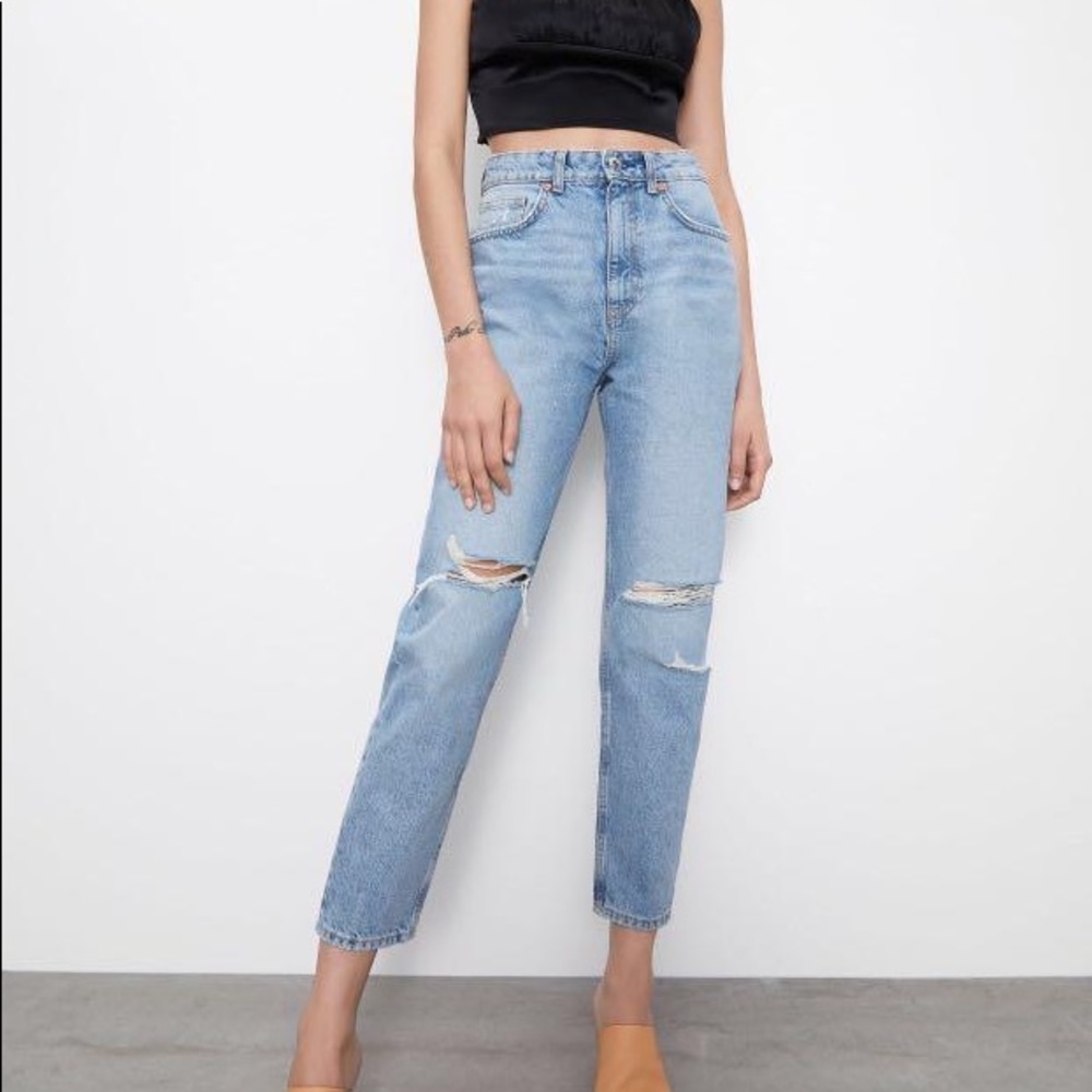 Zara Ripped Mom Jeans